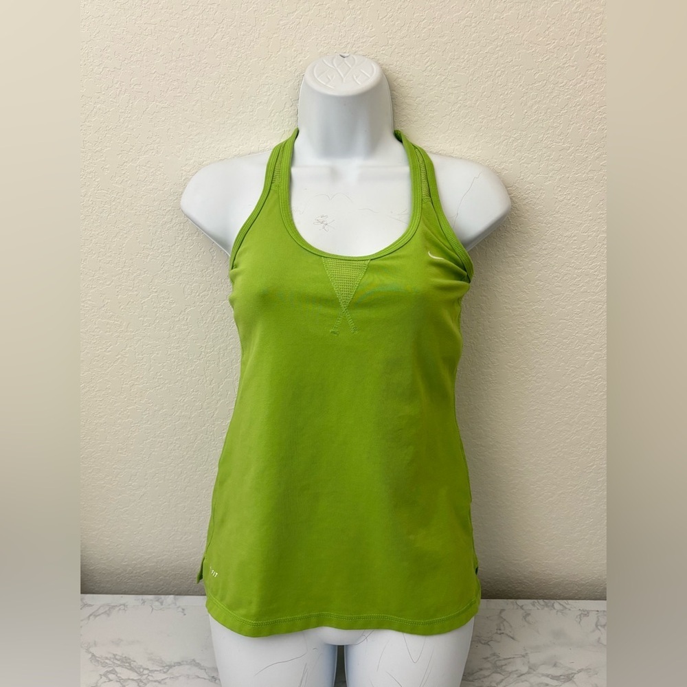 Nike Tank Top Womens S Green Dri Fit Racerback Running Lightweight Train - Picture 1 of 6